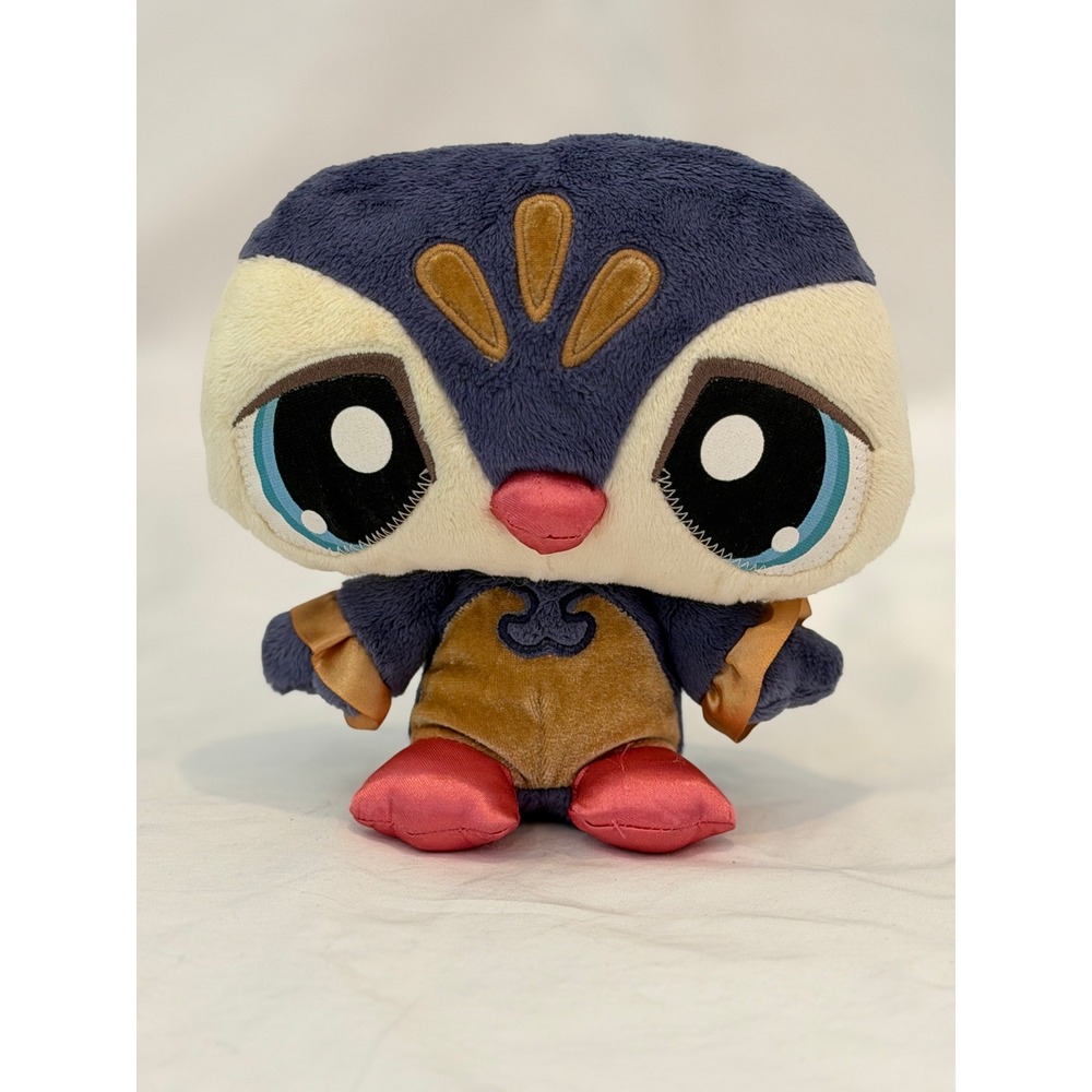Hasbro Littlest Pet Shop LPS Plush Purple Bird Gold Pink Stuffed Animal 6 inch